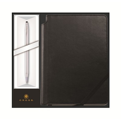 Classic Century® Chrome Ballpoint Pen & Classic Black Journal Gift Set