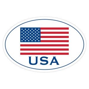 U.S. Flag Decal | 4" x 6" | White Vinyl | Removable Adhesive