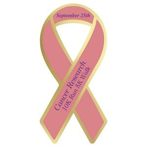 Lapel Sticker on Roll | Awareness Ribbon | 1 7/16" x 3" | Foil Papers