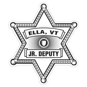 Badge Sticker on Roll | Sheriff | 2 9/16" x 3 1/16" | White Matte Paper
