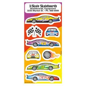 Children's Fun & Fantasy Stickers | 3 1/4" x 7" Sheet | Race Cars