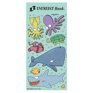Children's Charlie Cartoon Stickers | 3 1/4" x 7" Sheet | Ocean Animals & Diver