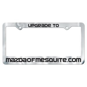 License Frame | 6 3/8" x 12 3/8" | Large Bottom Panel | 2 Holes | Chrome Faced