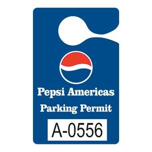Hanging Parking Permit | Rectangle | 3" x 4 3/4" | .010" White Plastic | Numbered