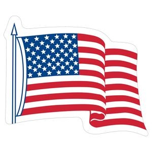 U.S. Flag Decal | 3 1/4" x 4" | White Vinyl | Removable Adhesive
