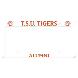 License Frame | 6 3/8" x 12 3/8" | Large Top Panel | 4 Holes | White