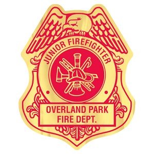 Badge Sticker on Roll | Firefighter | 2 1/2" x 3 1/8" | Foil Papers