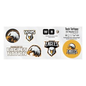 Tech Tattoos Decal / 6 Stock Shapes Blue Recycling Sticker Eagle