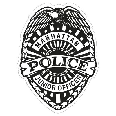 Badge Sticker on Roll | Police | 2 3/8" x 3 1/16" | White Gloss Paper
