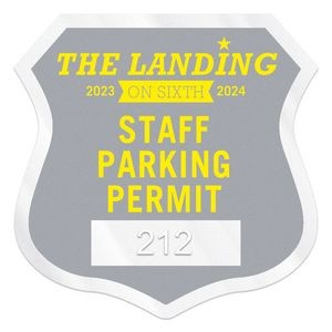 Inside Parking Permit | Shield | 2 3/4" x 2 3/4" | Clear Static | Numbered