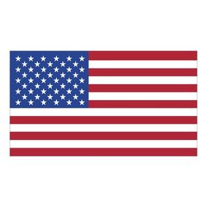 U.S. Flag Decal | 2 1/4" x 4" | White Vinyl | Removable Adhesive