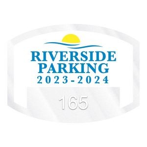 Inside Parking Permit | Flat Side Oval | 1 1/2" x 2" | Horizontal | Clear Static | Numbered