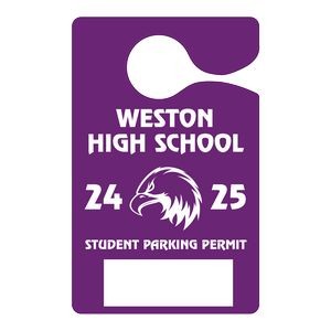 Hanging Parking Permit | Rectangle | 3" x 4 3/4" | .023" White Plastic
