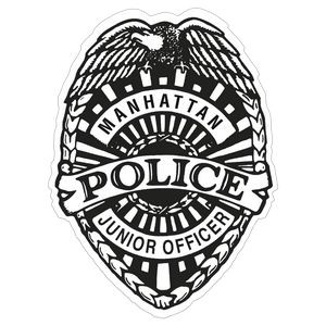 Badge Sticker on Roll | Police | 2 3/8" x 3 1/16" | White Matte Paper