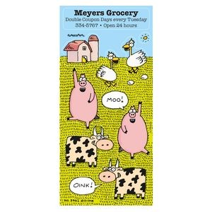 Children's Charlie Cartoon Stickers | 3 1/4" x 7" Sheet | Farm Animals
