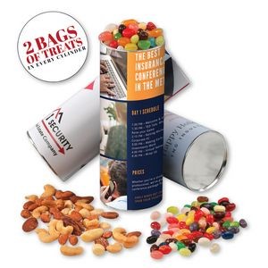 Cylinder with Jelly Belly Jelly Beans & Deluxe Mixed Nuts