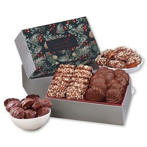 Pine Boughs & Berries Sleeve Gift Box w/Toffee & Turtles