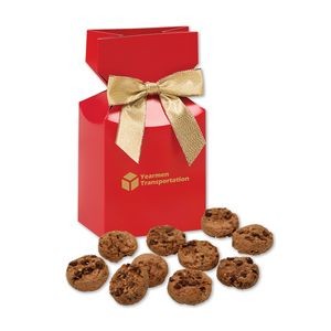 Bite-Sized Chocolate Chip Cookies in Red Premium Delights Gift Box