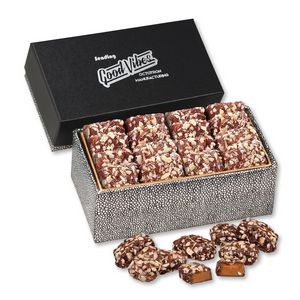 Black & Silver Gift Box w/English Butter Toffee in