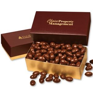 Chocolate Covered Almonds in Burgundy & Gold Gift Box