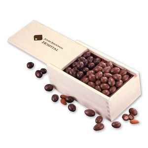 Milk & Dark Chocolate Covered Almonds in Wooden Collector's Box