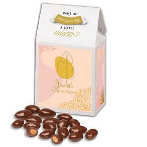 White Gable Box w/Milk Chocolate Covered Almonds
