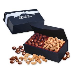 Chocolate Almonds & Cashews in Navy Magnetic Closure Box