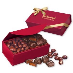 Red Magnetic Box w/Chocolate Almonds & Sea Salt Caramels