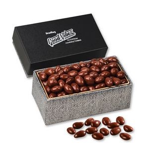 Black & Silver Gift Box w/Chocolate Covered Almonds