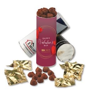 Cyl•in•der w/Individually Wrapped Cocoa Dusted Truffles