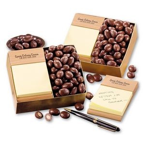 Beech Post-it® Note Holder with Chocolate Covered Almonds