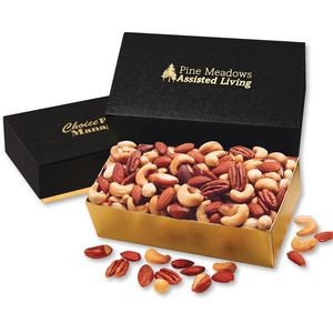 Black & Gold Gift Box w/Deluxe Mixed Nuts