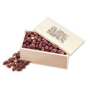Chocolate Covered Almonds in Wooden Collector's Box