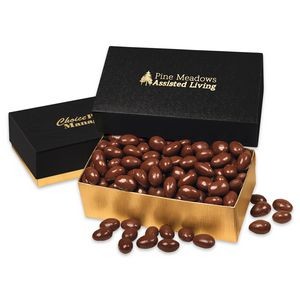 Black & Gold Gift Box w/Chocolate Covered Almonds
