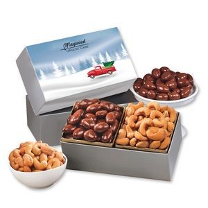 Red Truck Gift Box w/Chocolate Covered Almonds & Fancy Cashews
