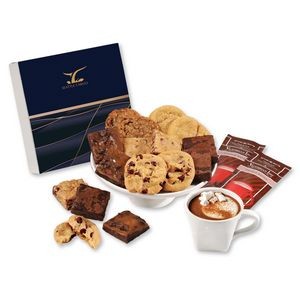 Navy & Gold Gift Box w/Gourmet Cookie & Brownie