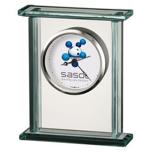 Howard Miller Cooper Rectangle Glass Corporate Gift Clock (Full Color Dial)