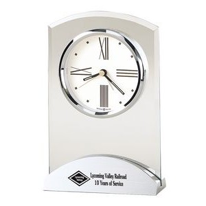 Howard Miller Tribeca Beveled Glass Desk Clock w/ Aluminum Base