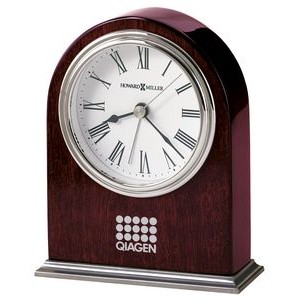 Howard Miller Walker Rosewood Arch Alarm Clock w/Nickel Finish Base