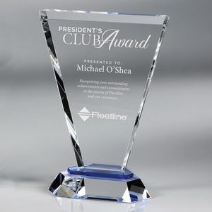 Howard Miller Vortex Blue - Large optical crystal award