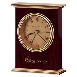 Howard Miller Laurel Rosewood Carriage Alarm Clock w/ Gold Dial