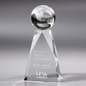 Howard Miller Apex Globe - Large optical crystal award