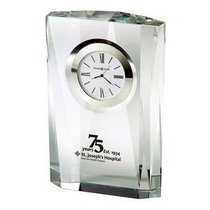 Howard Miller Quest Rectangle Crystal Award Clock w/ Faceted Sides