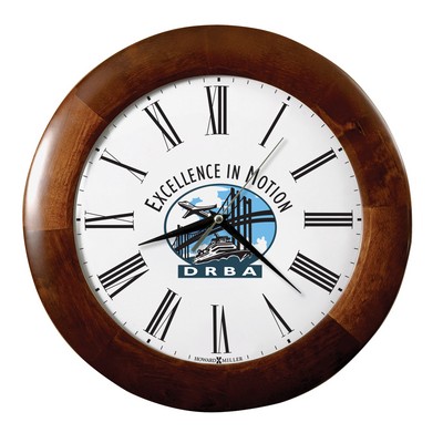 Howard Miller Cherry Finish Wood Corporate Wall Clock (Full Color Dial)
