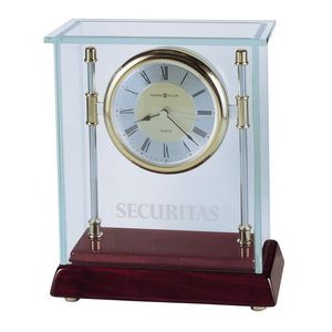 Howard Miller Kensington Pillar Clock w/ Glass Case & Rosewood Base