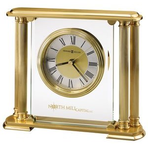 Howard Miller Athens Brushed Solid Brass Clock w/ 4 Columns