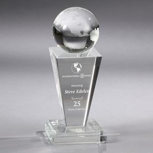 Howard Miller Impact globe-Medium optical crystal award