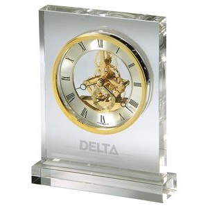 Howard Miller Prestige Glass Rectangle Clock w/ Skeleton Movement