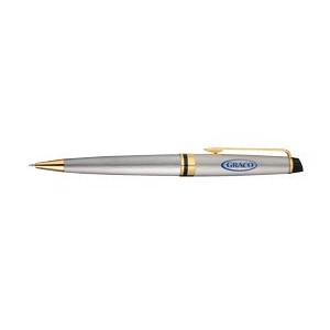 Waterman® Expert Stainless Steel Ballpoint Pen w/Gold Trim
