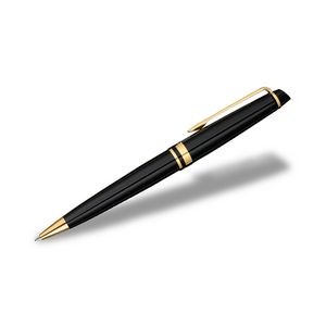 Waterman® Expert Black Lacquer Ballpoint Pen w/Gold Trim